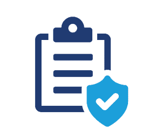 Icon of a clipboard with a protective shield, symbolizing secure documentation